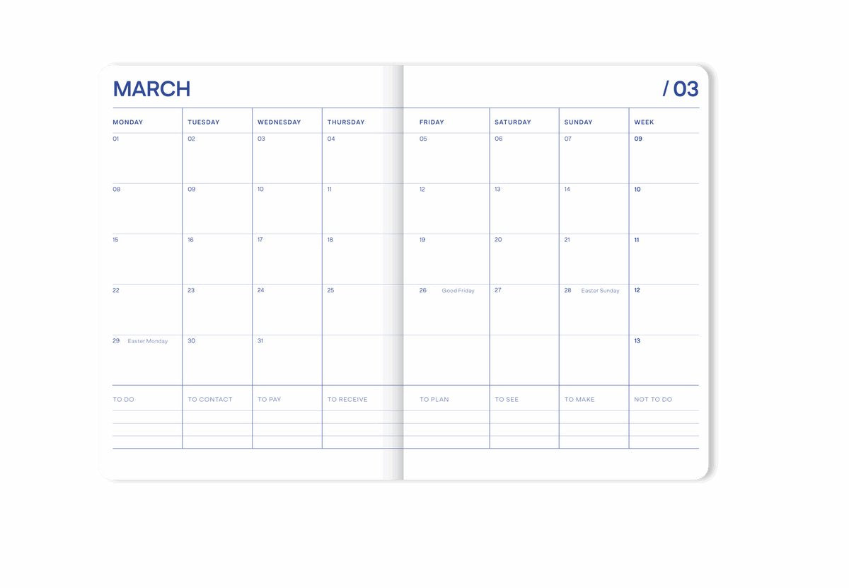 A-Journal 12 Months Diary Fabrique PinkBlue 2026-2027