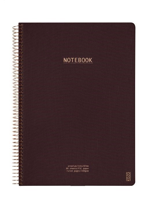 KOZO Notitieboek Canvas A4 lijn