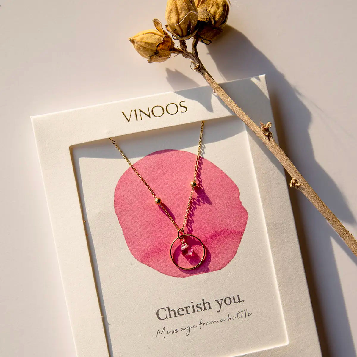 Vinoos Kreis Halskette Glas