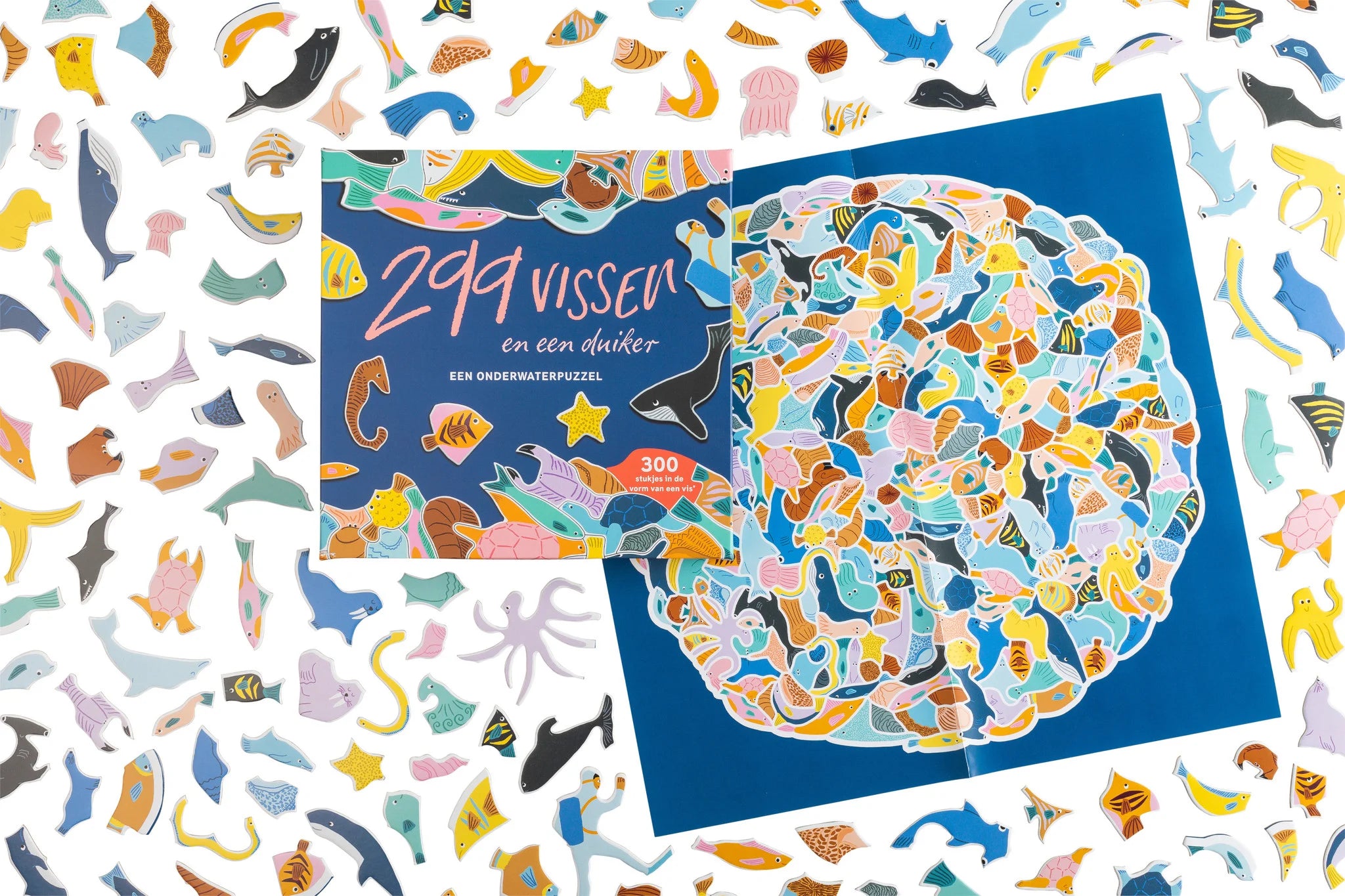 Legpuzzel 299 vissen en een duiker NL