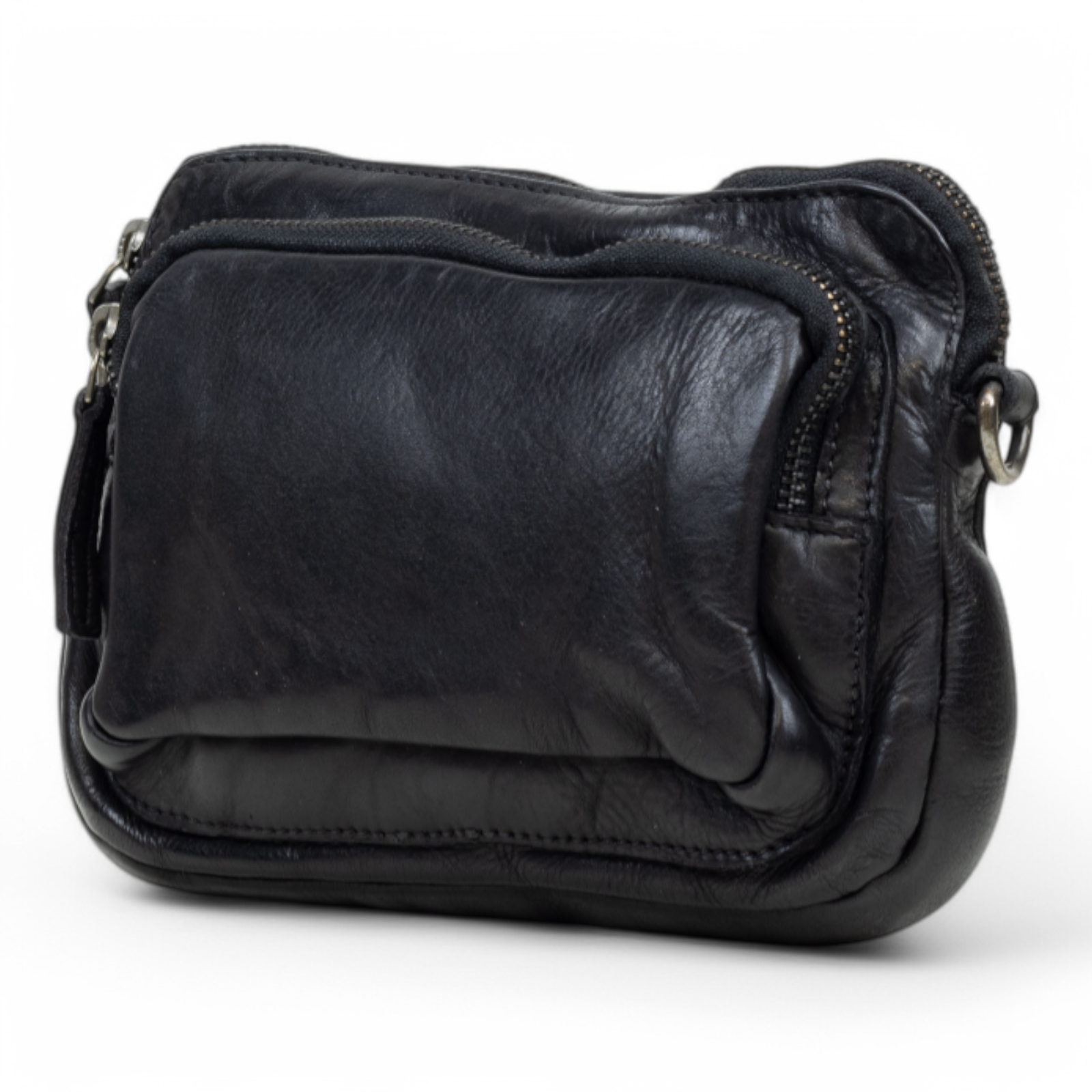 DSTRCT Leren Tas Harrington Road Crossover Klein Zwart