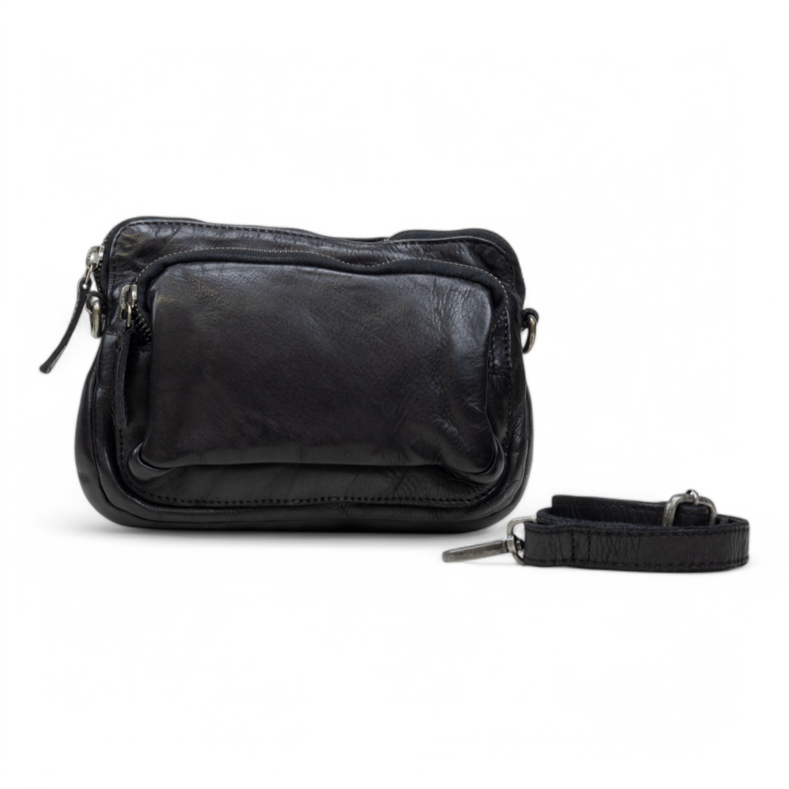 DSTRCT Leren Tas Harrington Road Crossover Klein Zwart