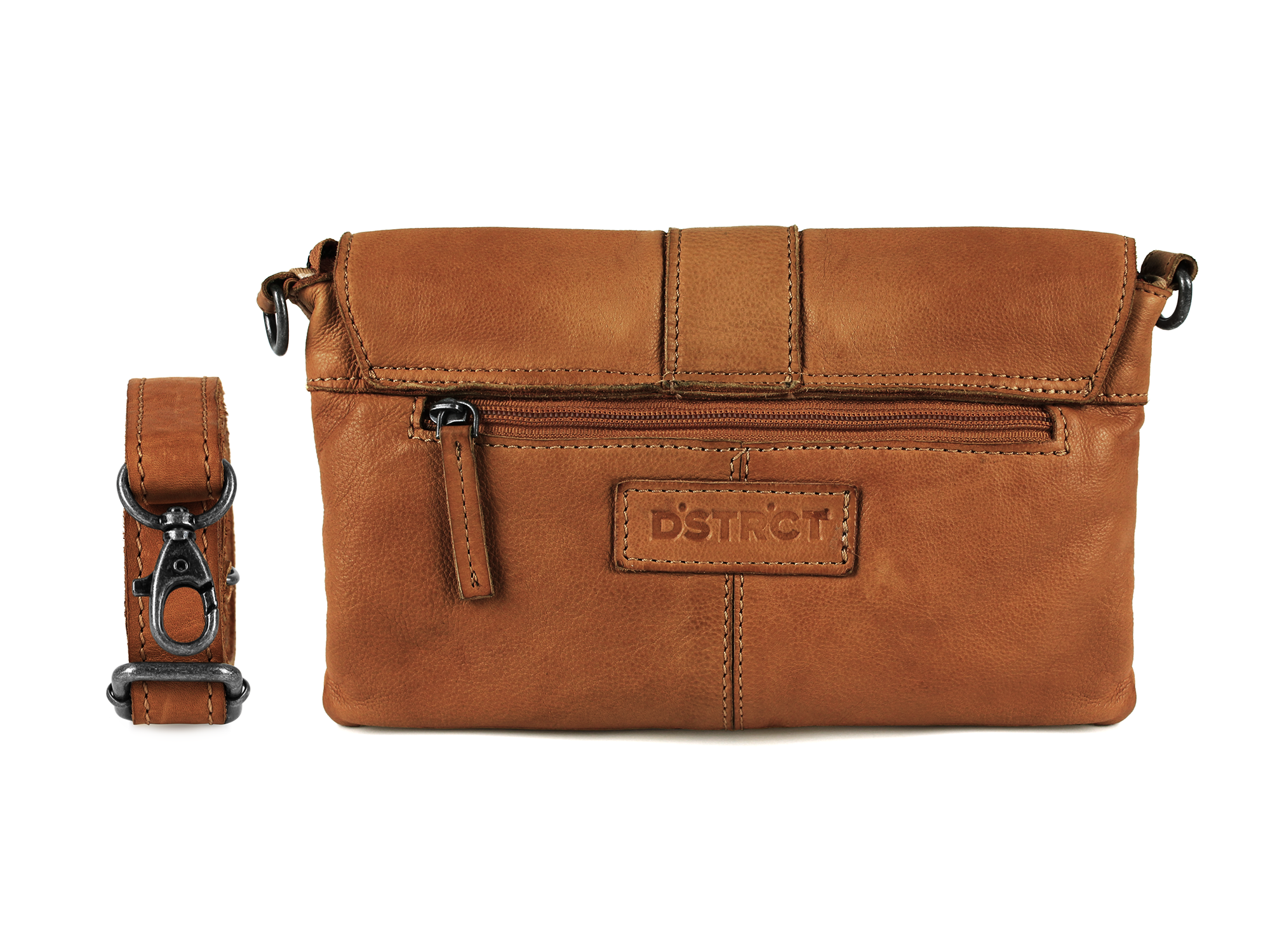 DSTRCT Leren tas Harrington Road Envelope Bag Cognac