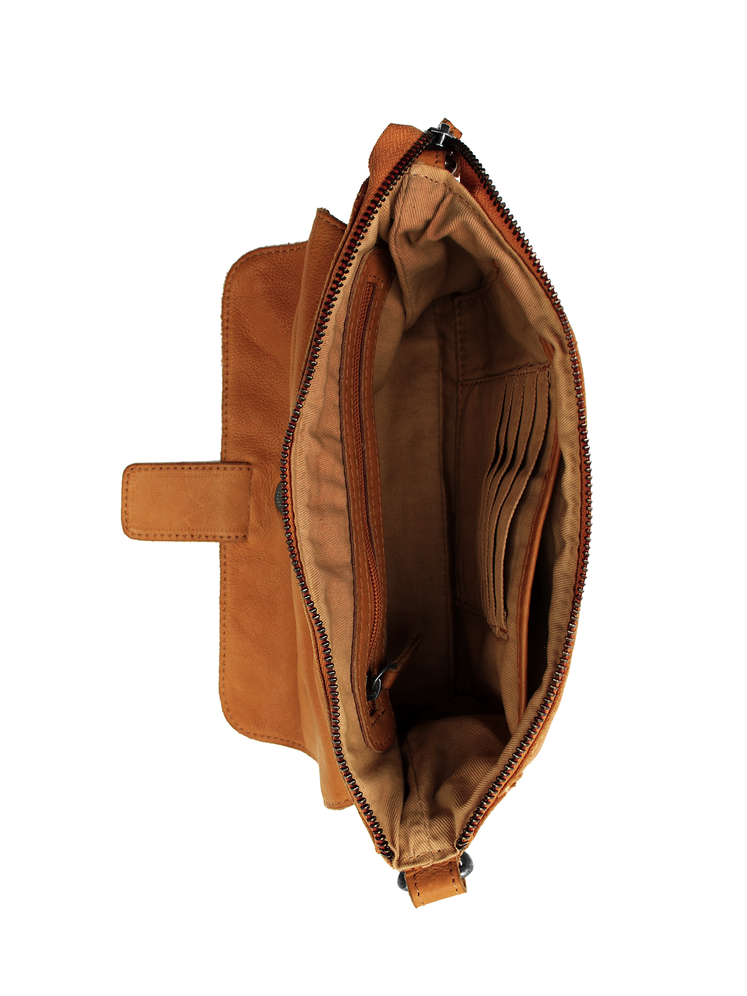 DSTRCT Leren tas Harrington Road Envelope Bag Cognac