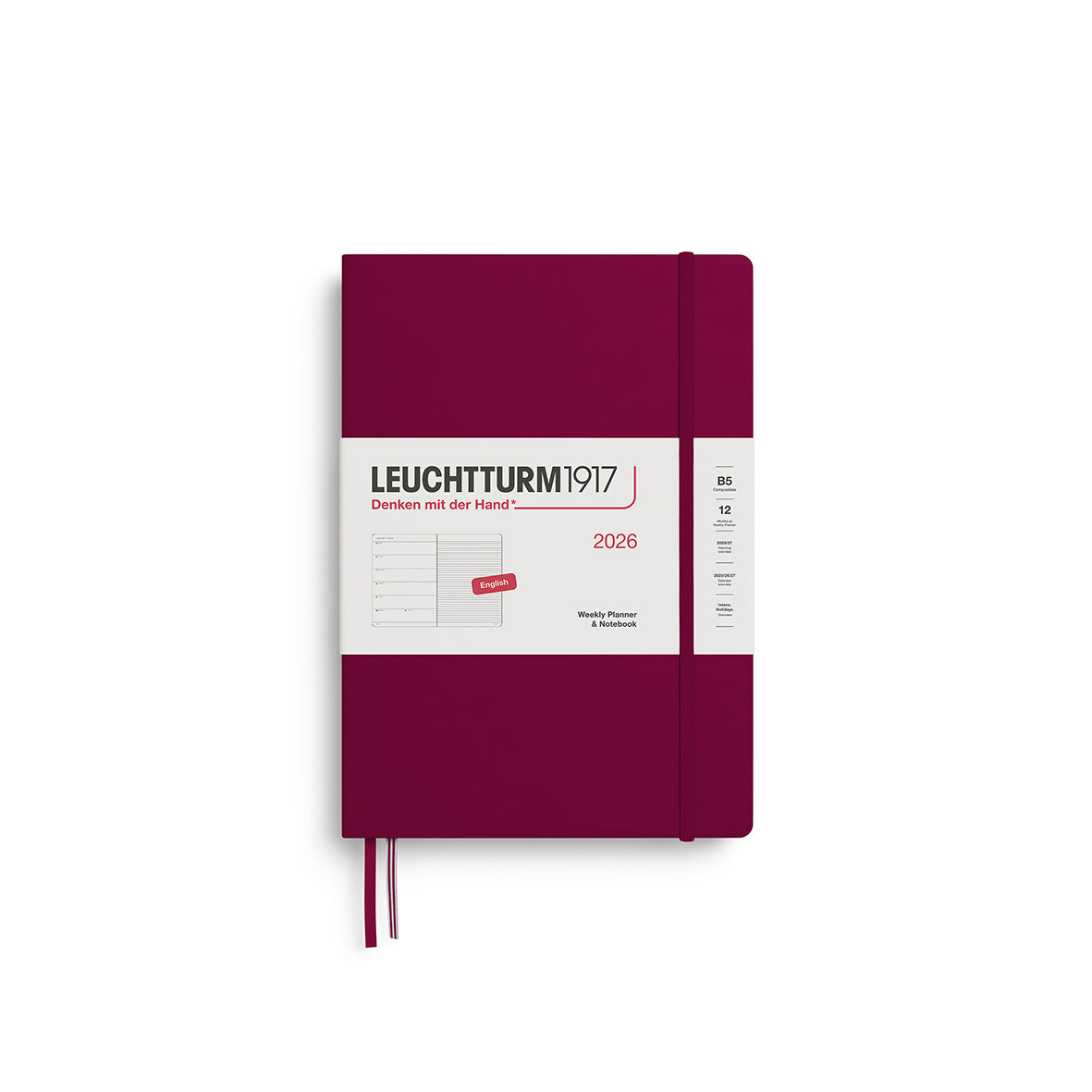 Leuchtturm 2026 Diary Hardcover Composition B5 Weekly + Notes