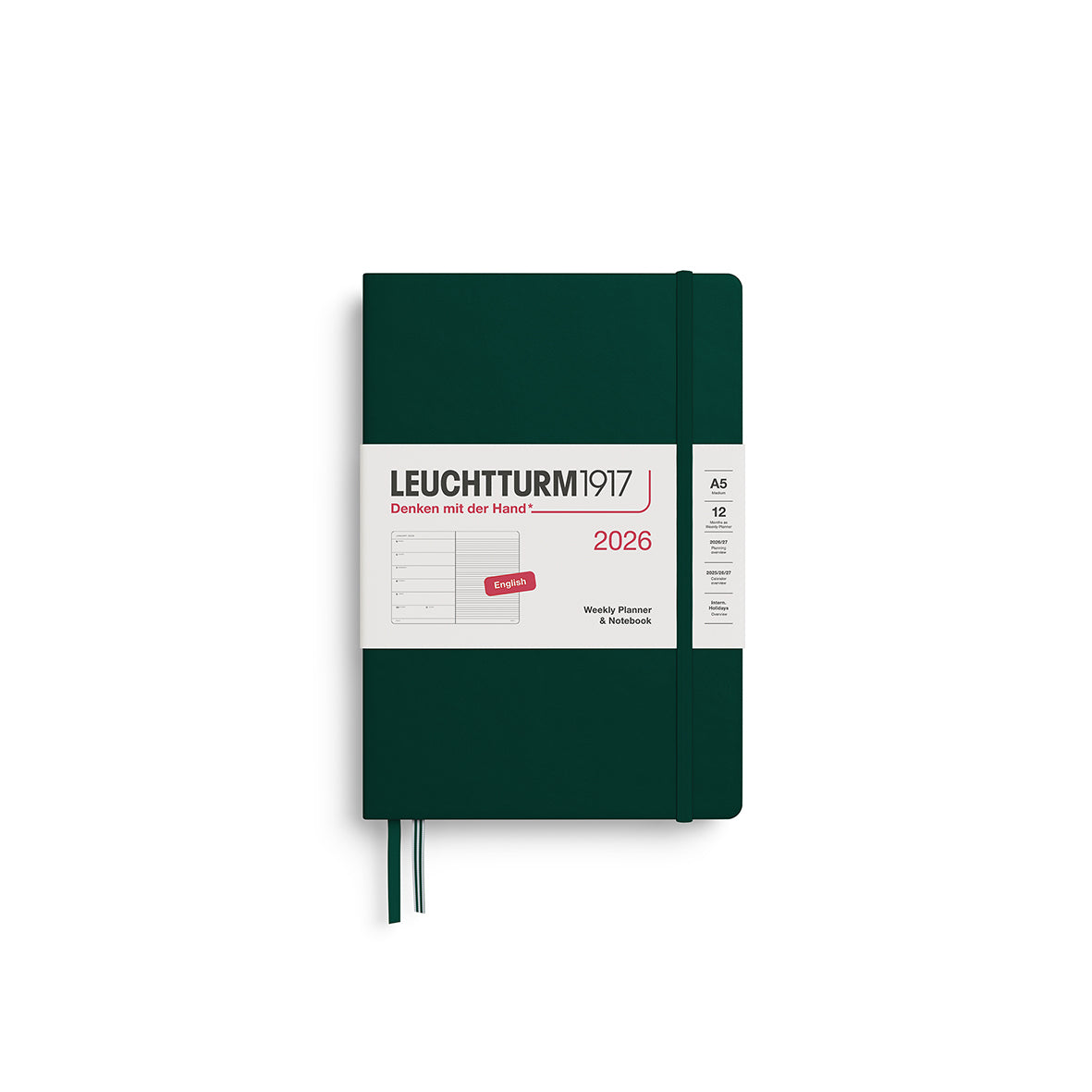 Leuchtturm 2026 Agenda Hardcover Medium A5 week + Notities