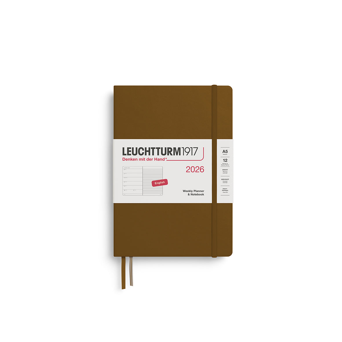 Leuchtturm 2026 Agenda Hardcover Medium A5 week + Notities