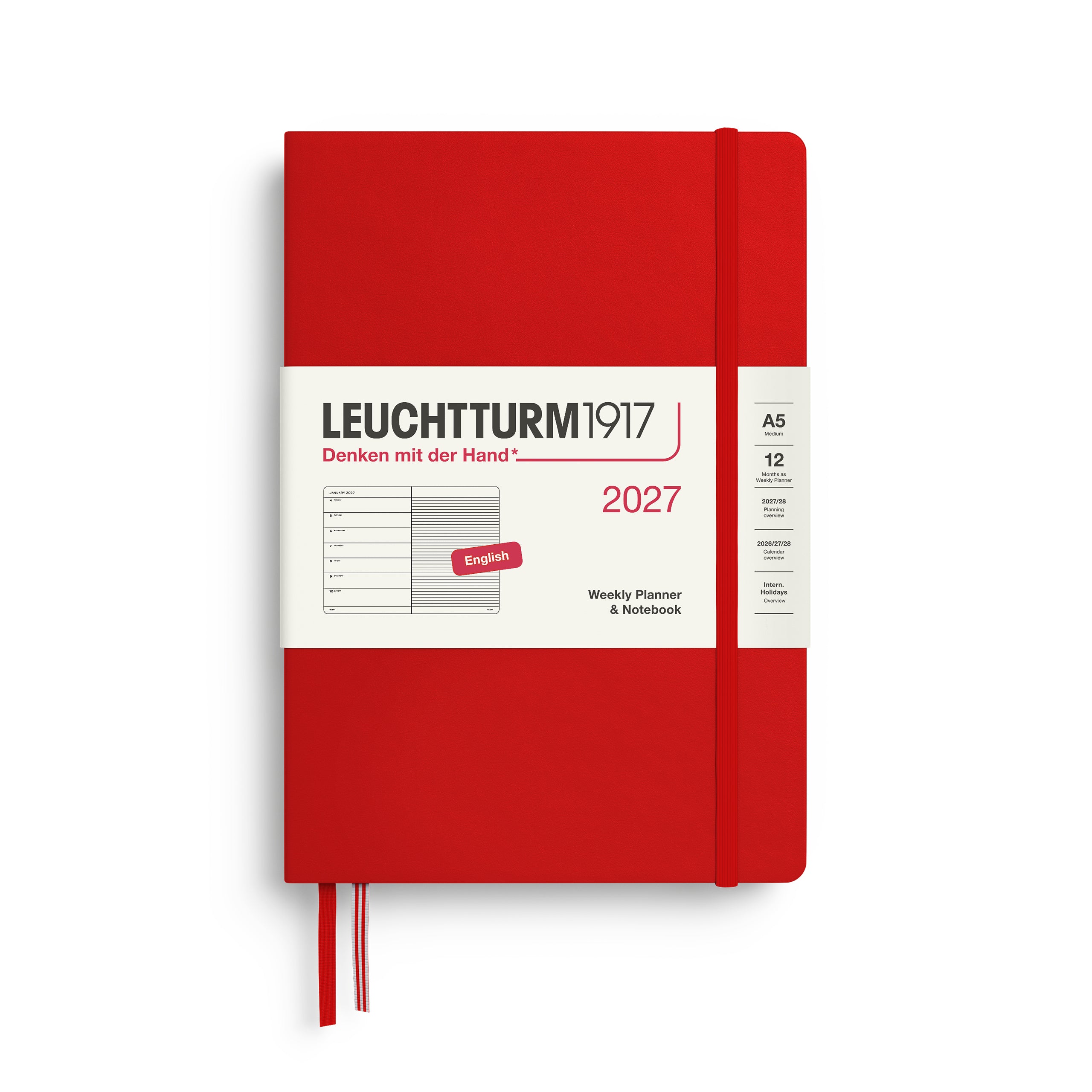 Leuchtturm 2027 Agenda Hardcover Medium A5 week + Notities