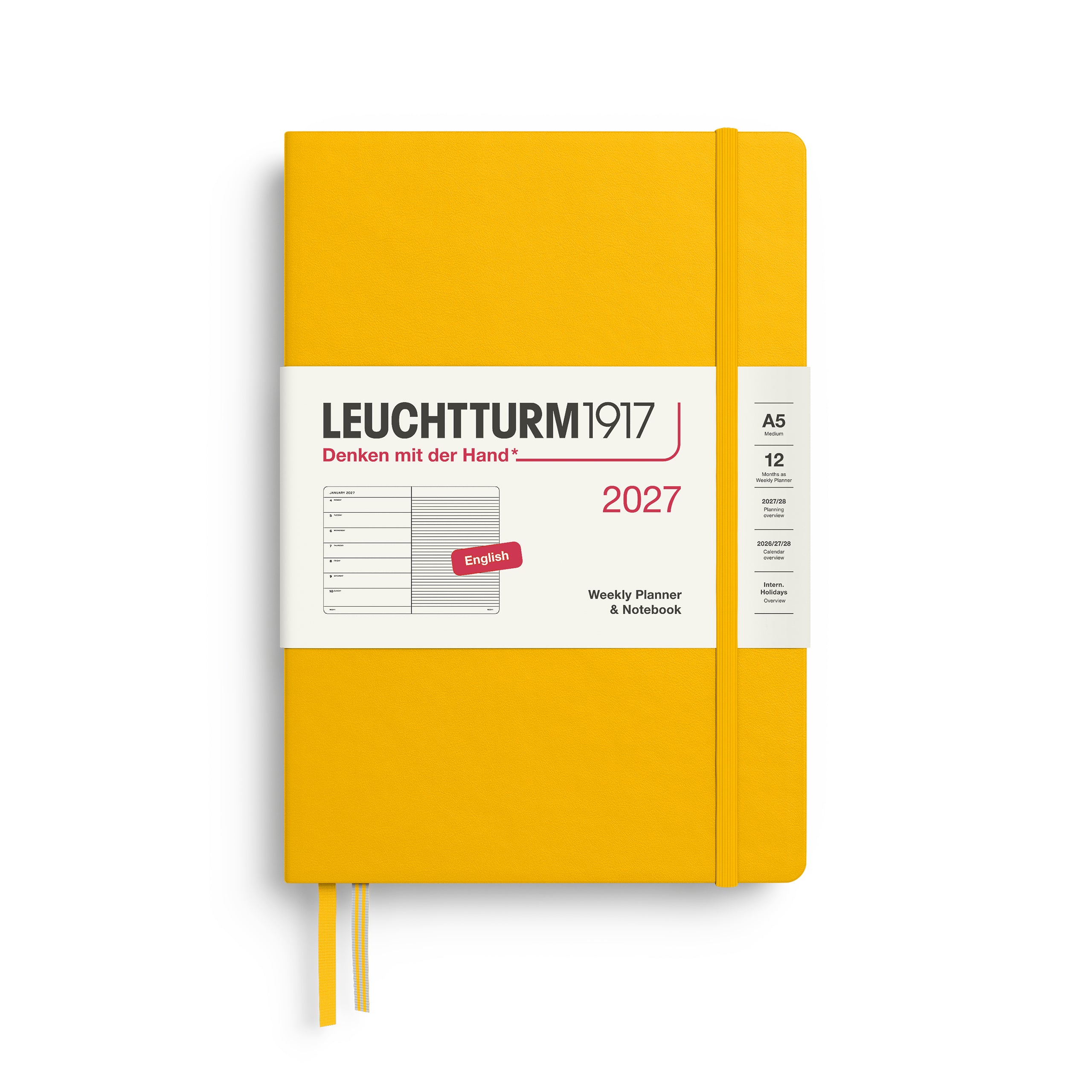 Leuchtturm 2027 Agenda Hardcover Medium A5 week + Notities