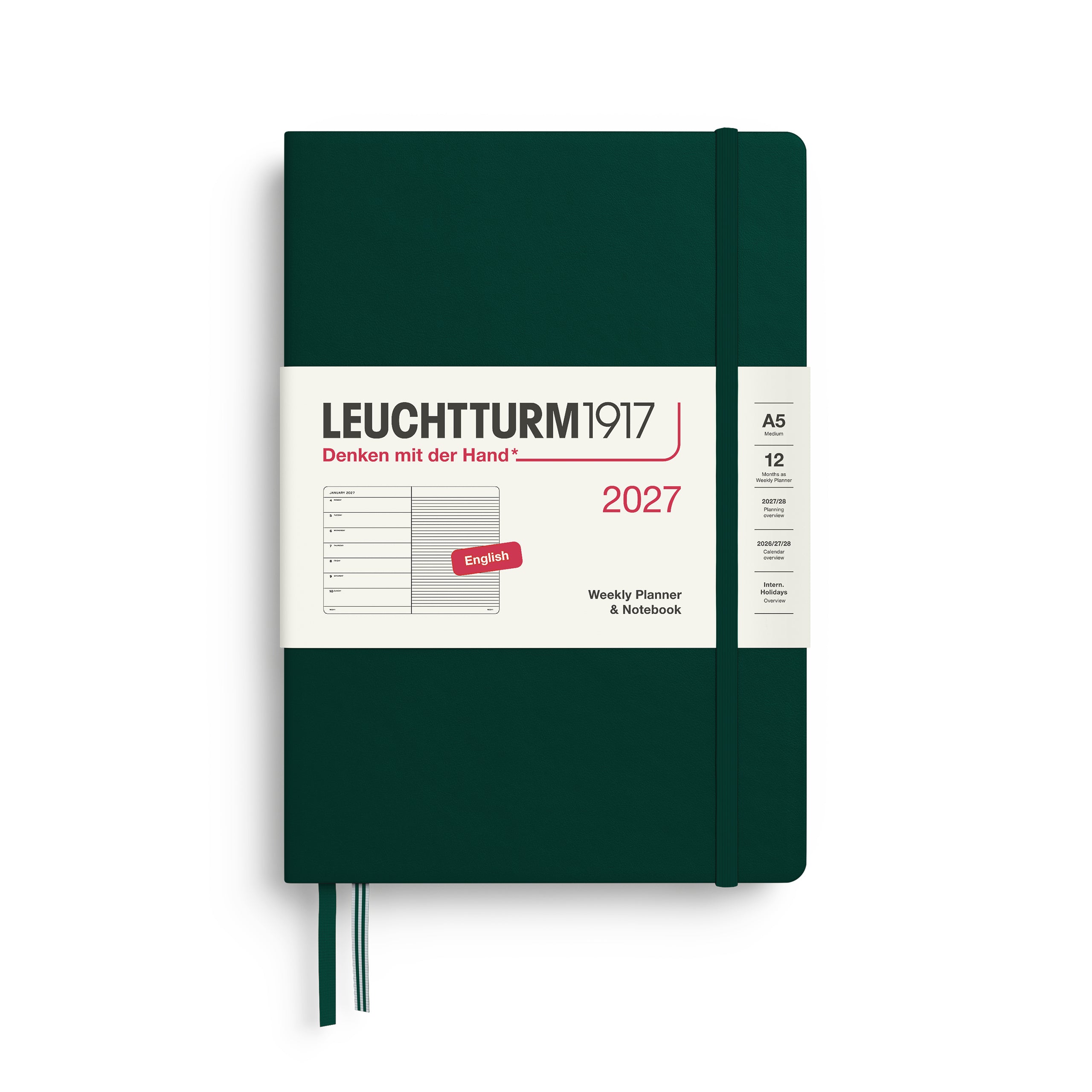 Leuchtturm 2027 Agenda Hardcover Medium A5 week + Notities