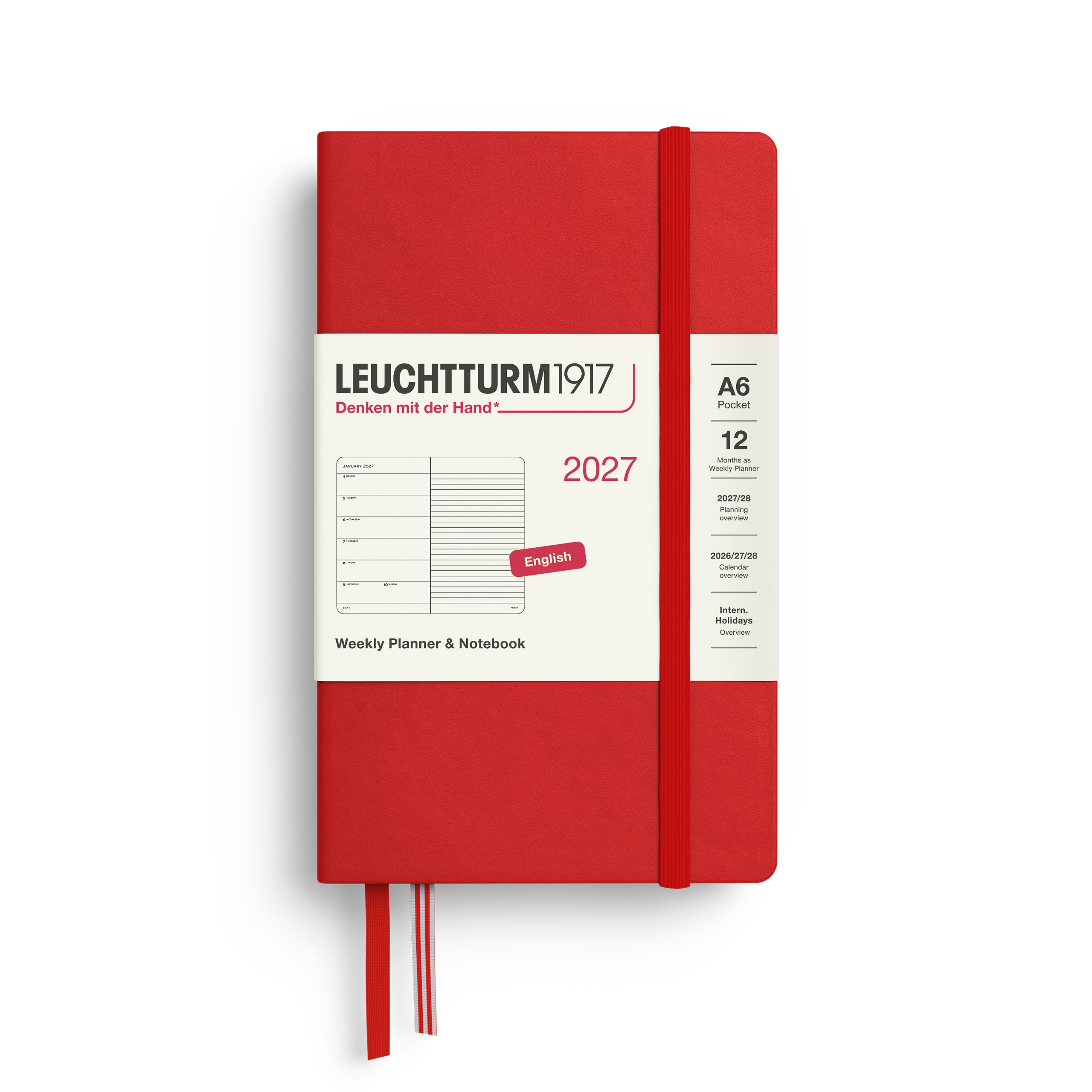 Leuchtturm 2027 Diary Hardcover Pocket Weekly + Notes