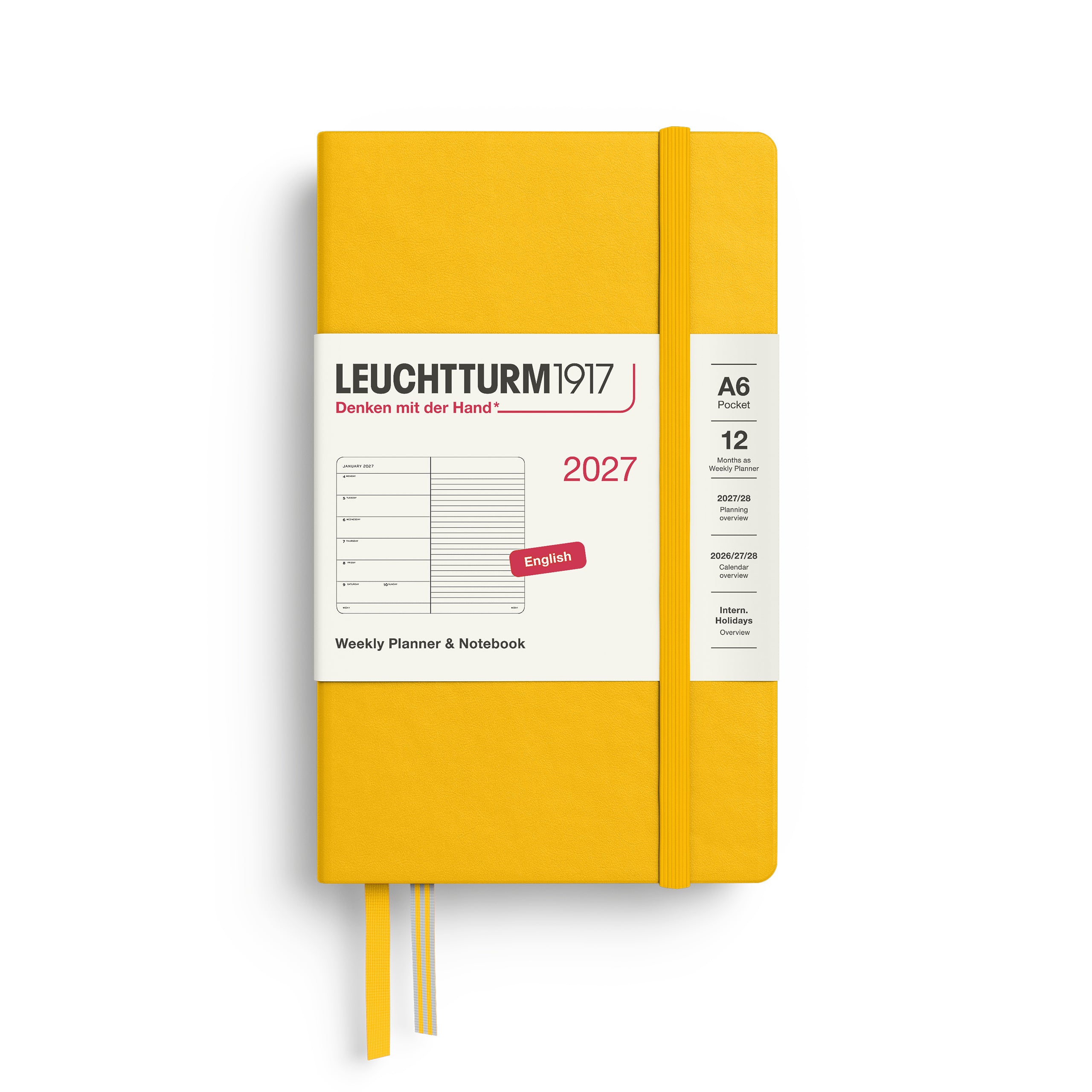 Leuchtturm 2027 Diary Hardcover Pocket Weekly + Notes