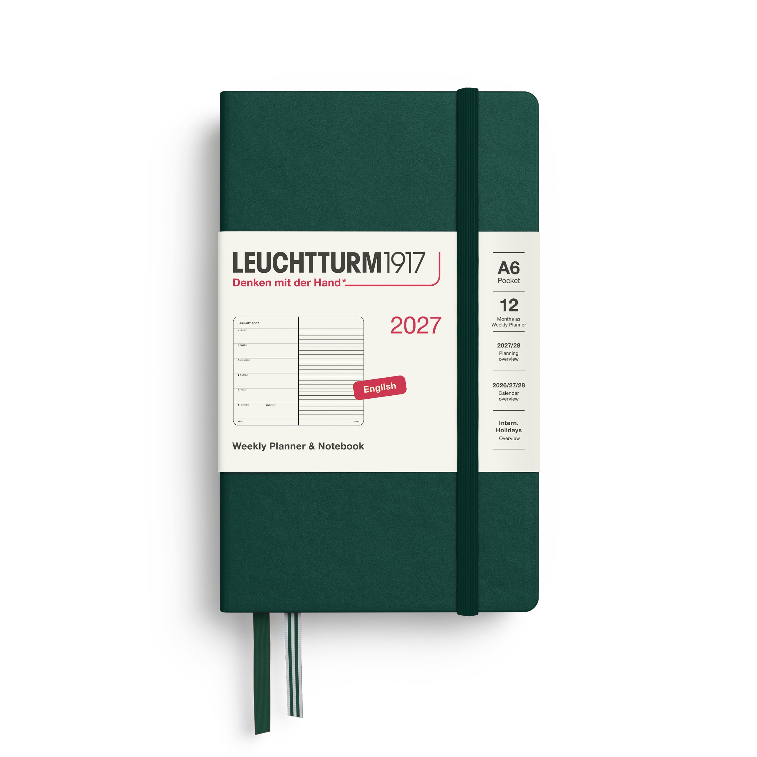 Leuchtturm 2027 Diary Hardcover Pocket Weekly + Notes