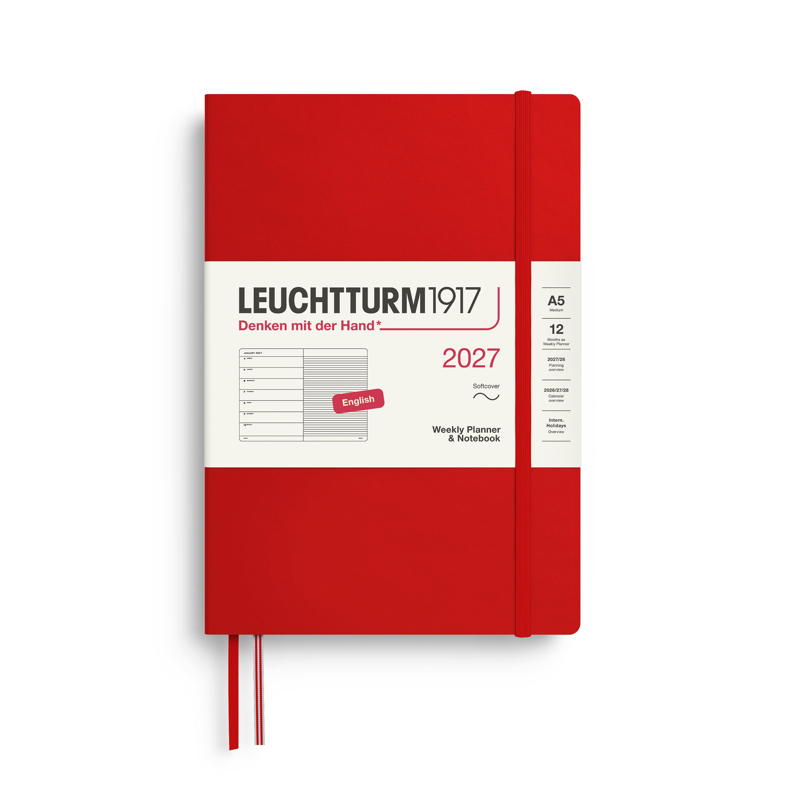 Leuchtturm 2027 Diary Softcover Medium A5 weekly + Notes