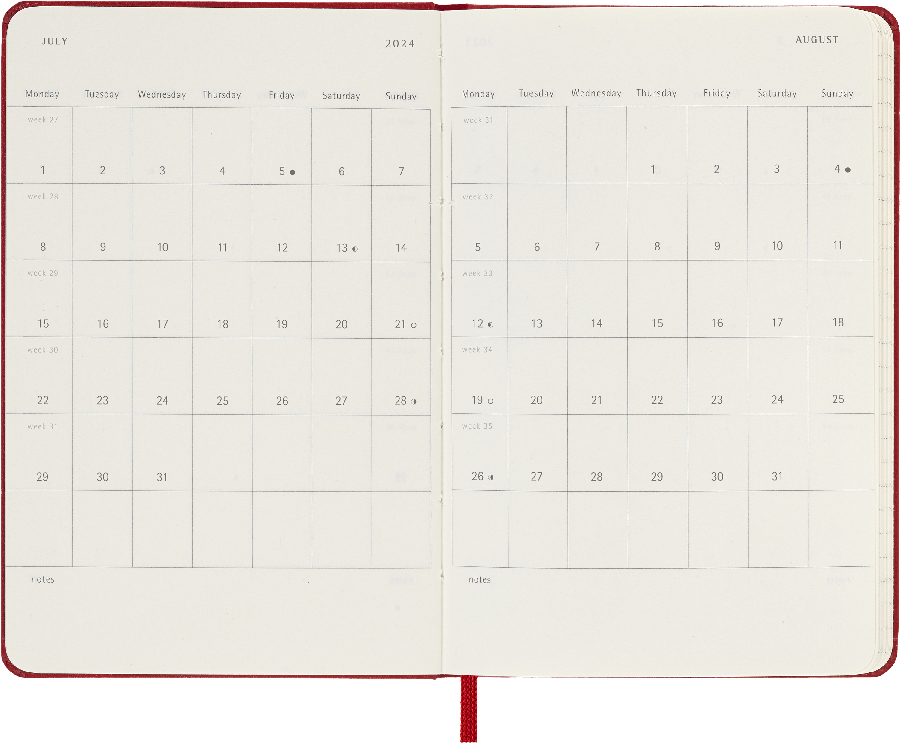 Moleskine 2024 diary hardcover pocket week