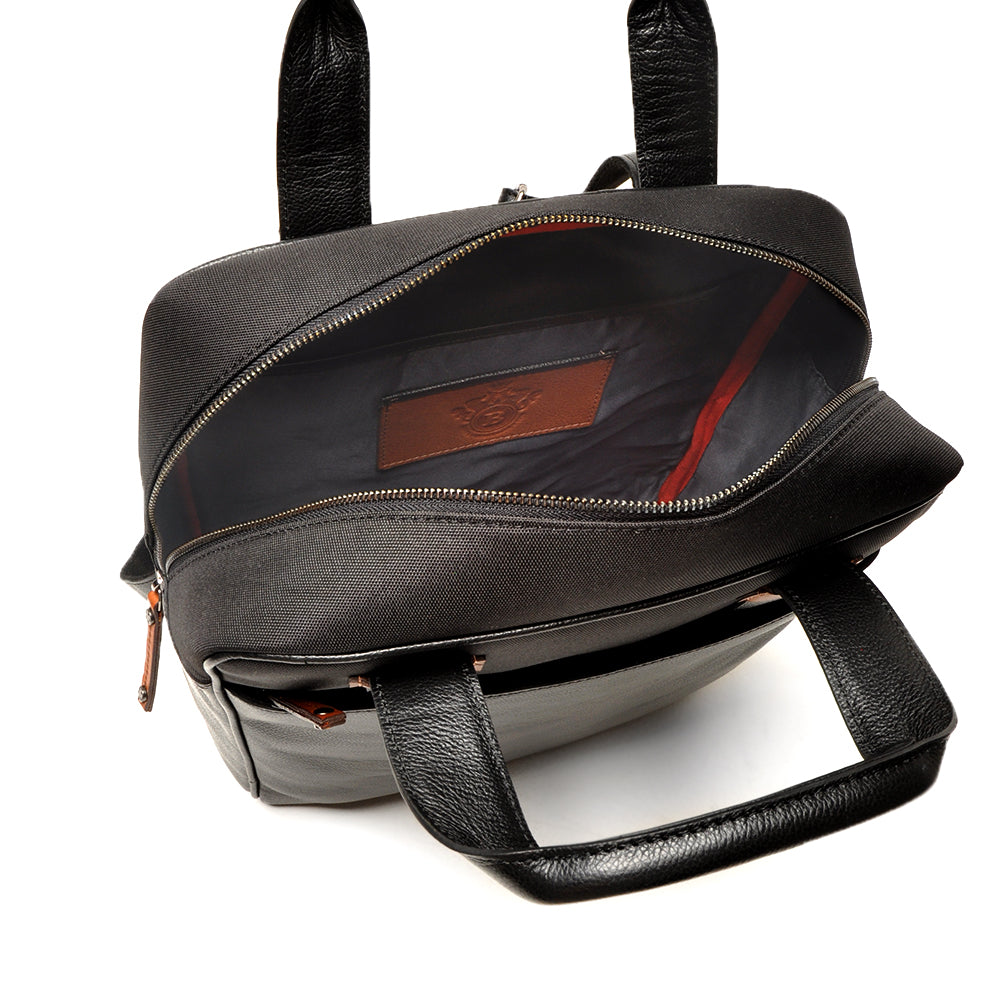 Berba Leather Rucksack 15.6" Black