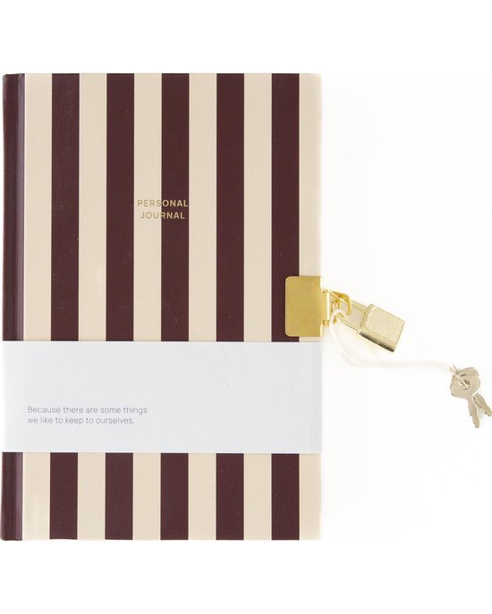 Notizbuch mit Vorhängeschloss, gestreift