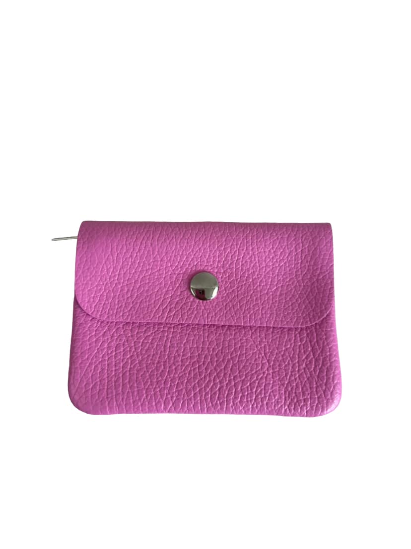 Leather Purse with Zipper Blush