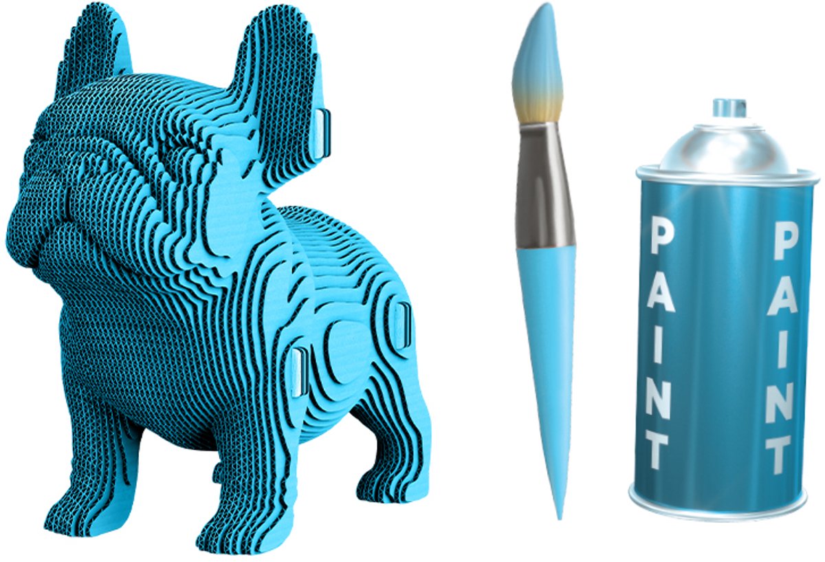 3D Karton Puzzel: Bulldog Puppy