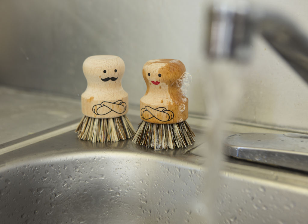 Scrubbing People Tough Brush