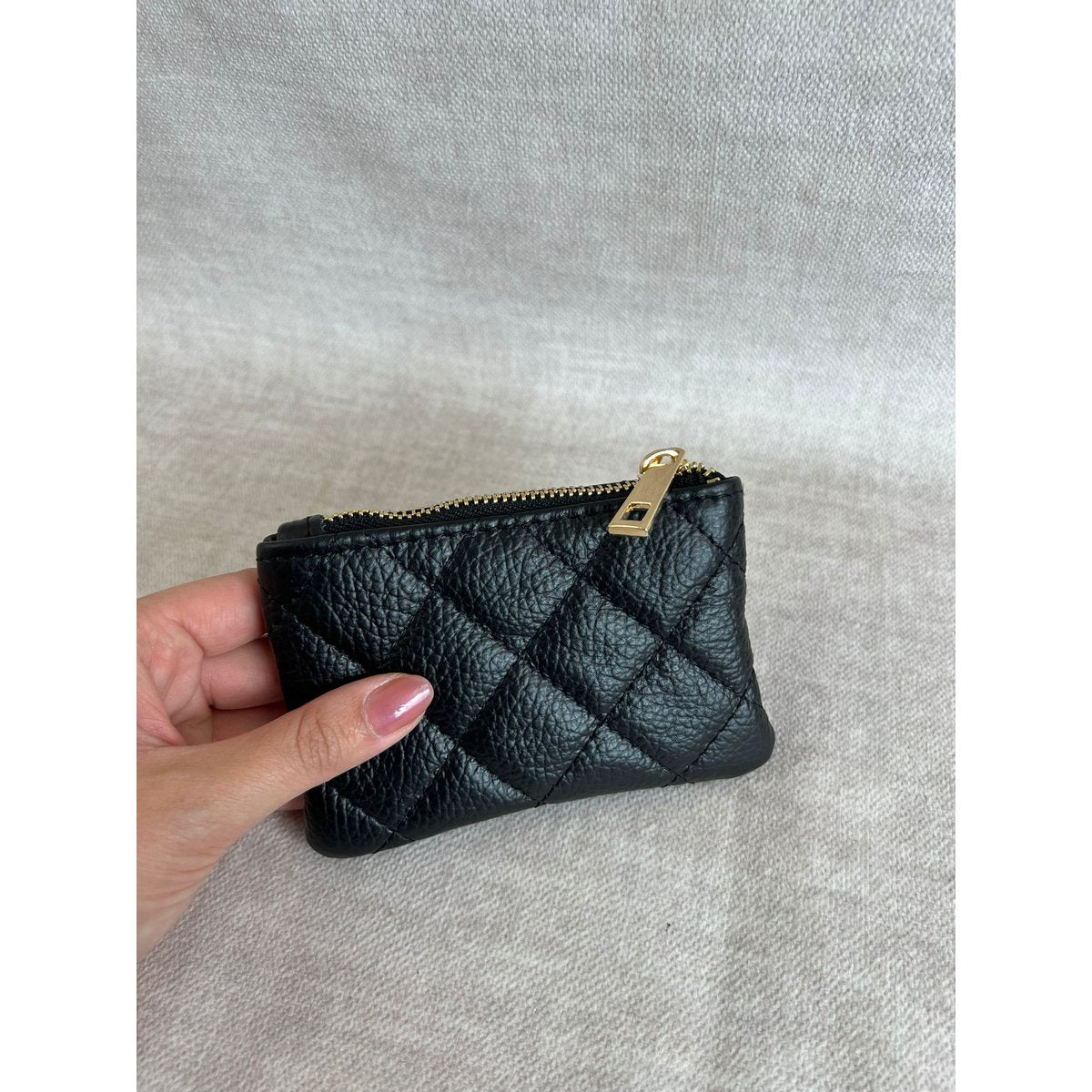 Leather Purse with Zipper Donna