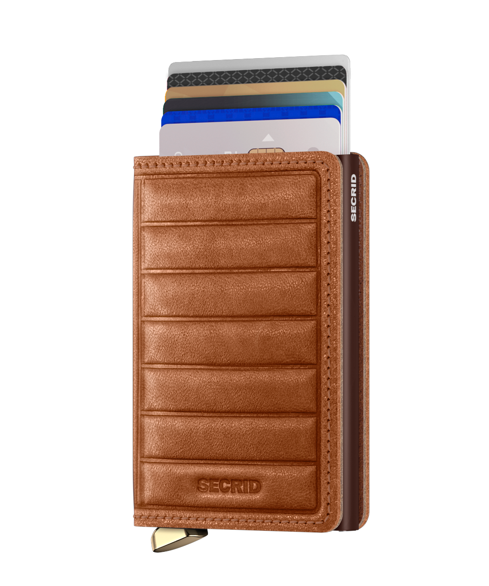 Secrid Slimwallet premium Emboss Lines cognac