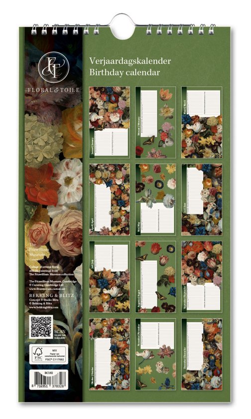 Geburtstagskalender Blumen und Toile Fitz William Museum