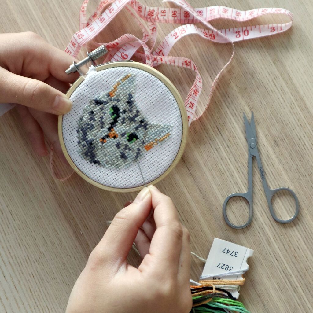 Mini-Kreuzstich-Stickset – Katze
