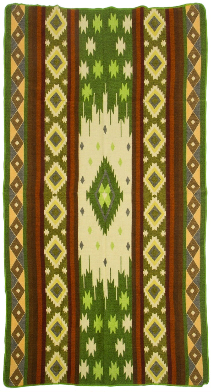 Mini Alpaca Native Blanket Quilotoa Green
