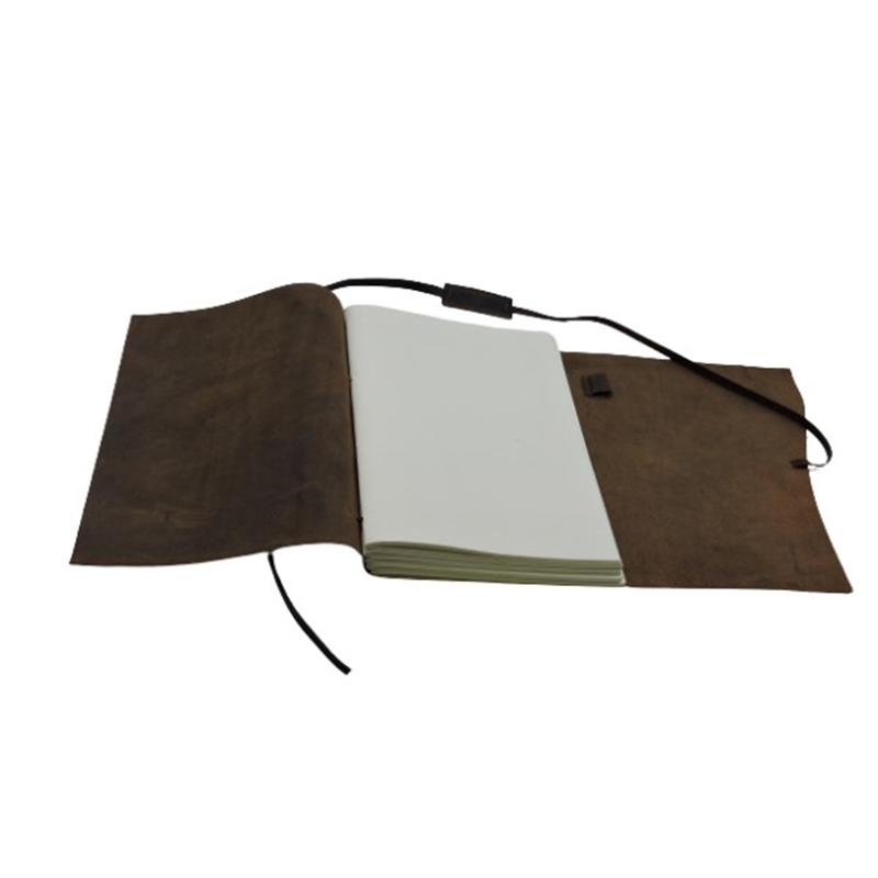 Leather Notebook Plain A4 Dark Brown