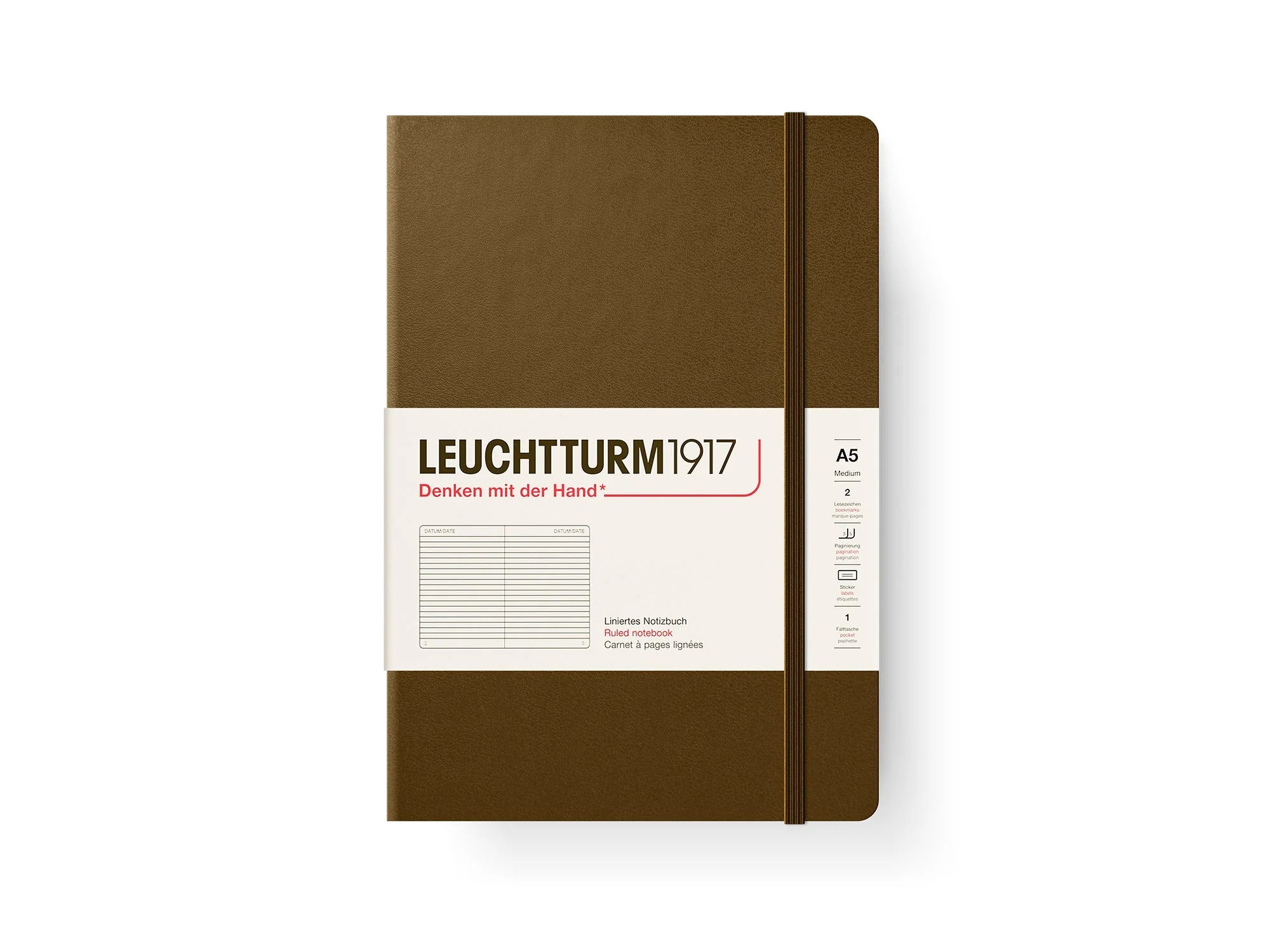 Leuchtturm medium gelinieerd notitieboek (A5) hardcover