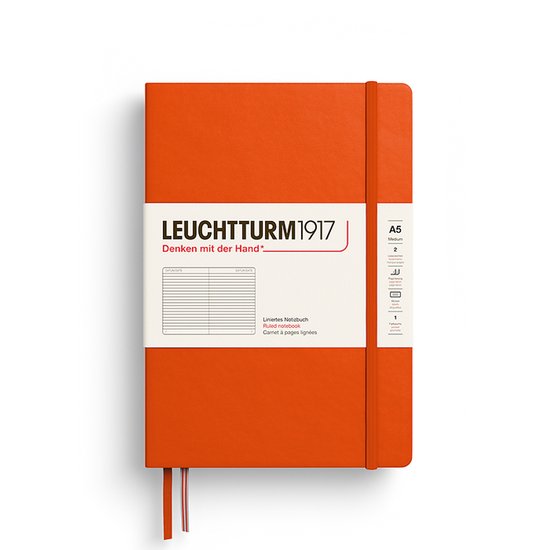 Leuchtturm medium gelinieerd notitieboek (A5) hardcover
