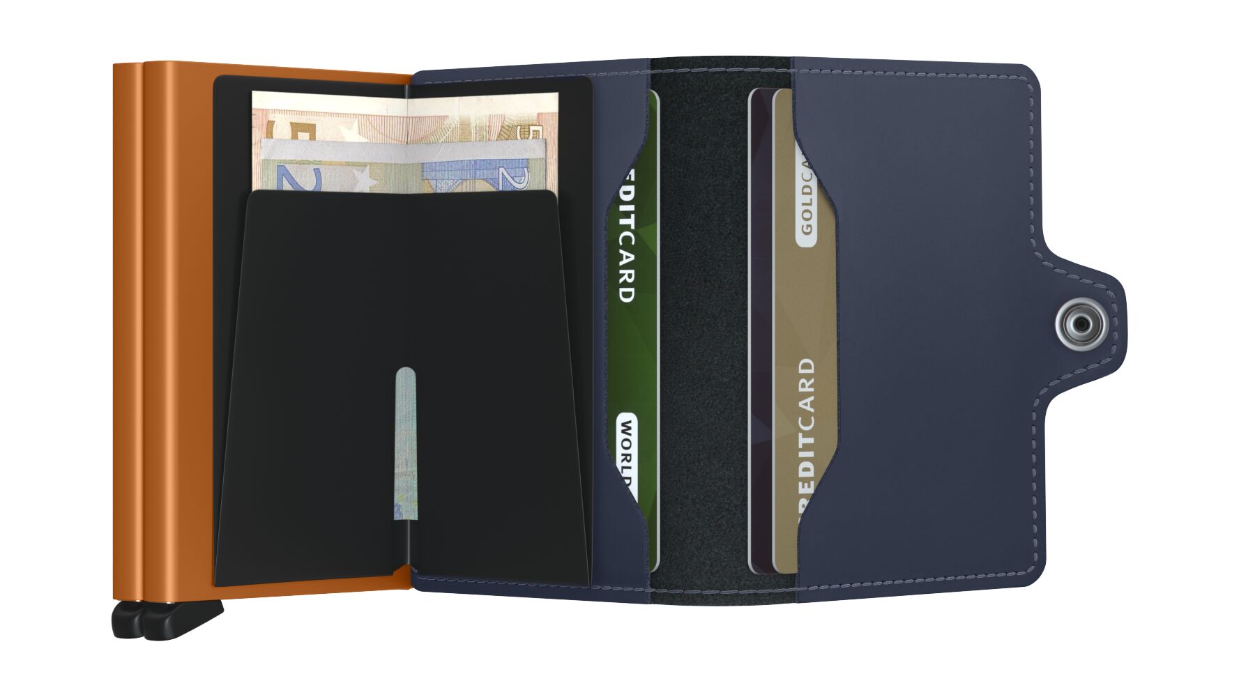 Secrid Twinwallet matte night blue & orange