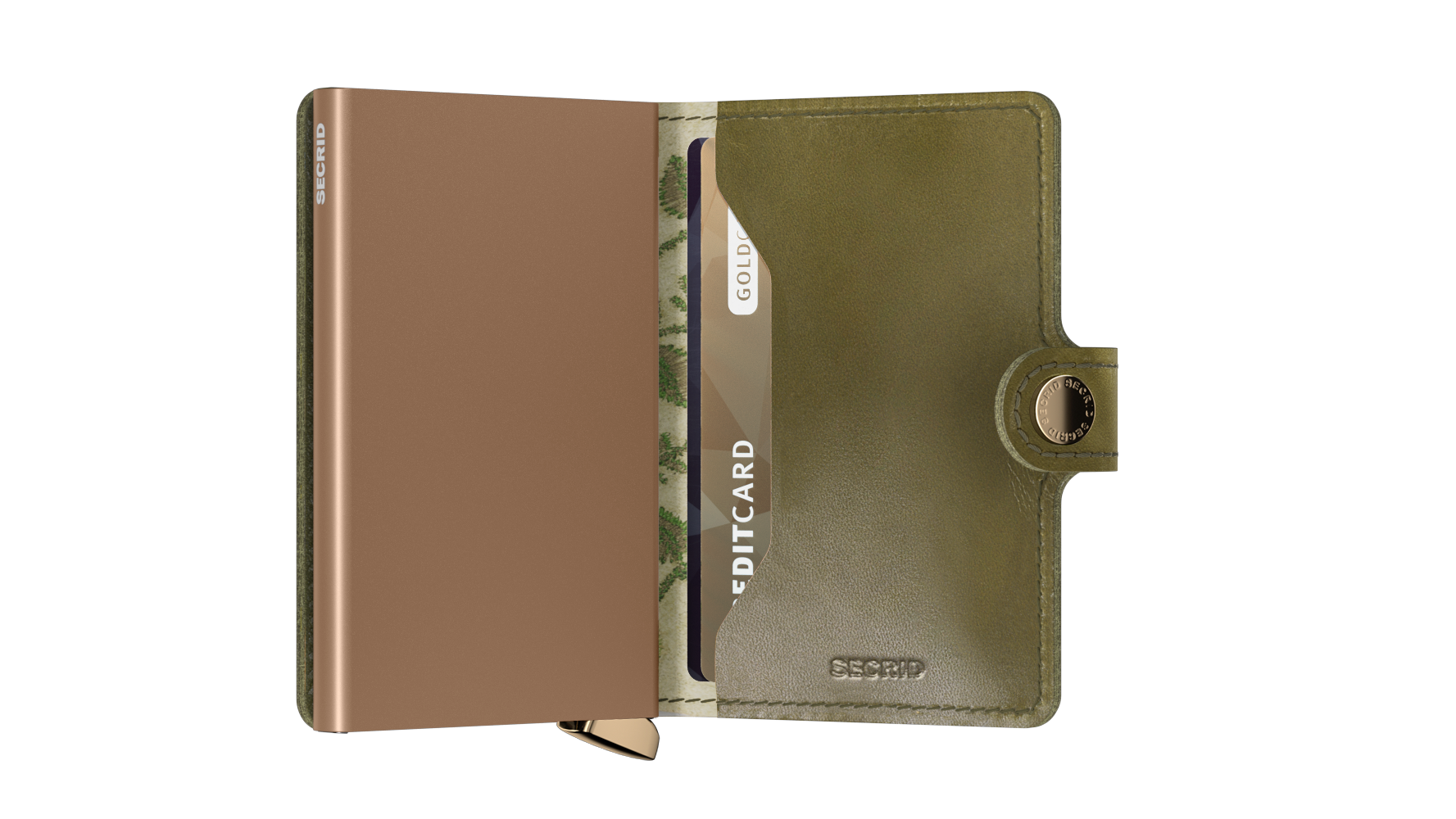 Secrid Miniwallet premium stitch floral olive