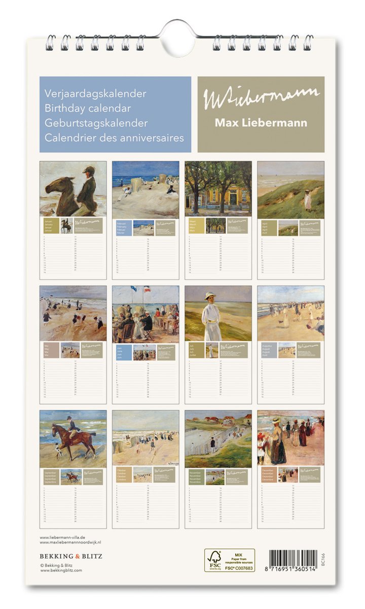 Birthday Calendar Max Liebermann
