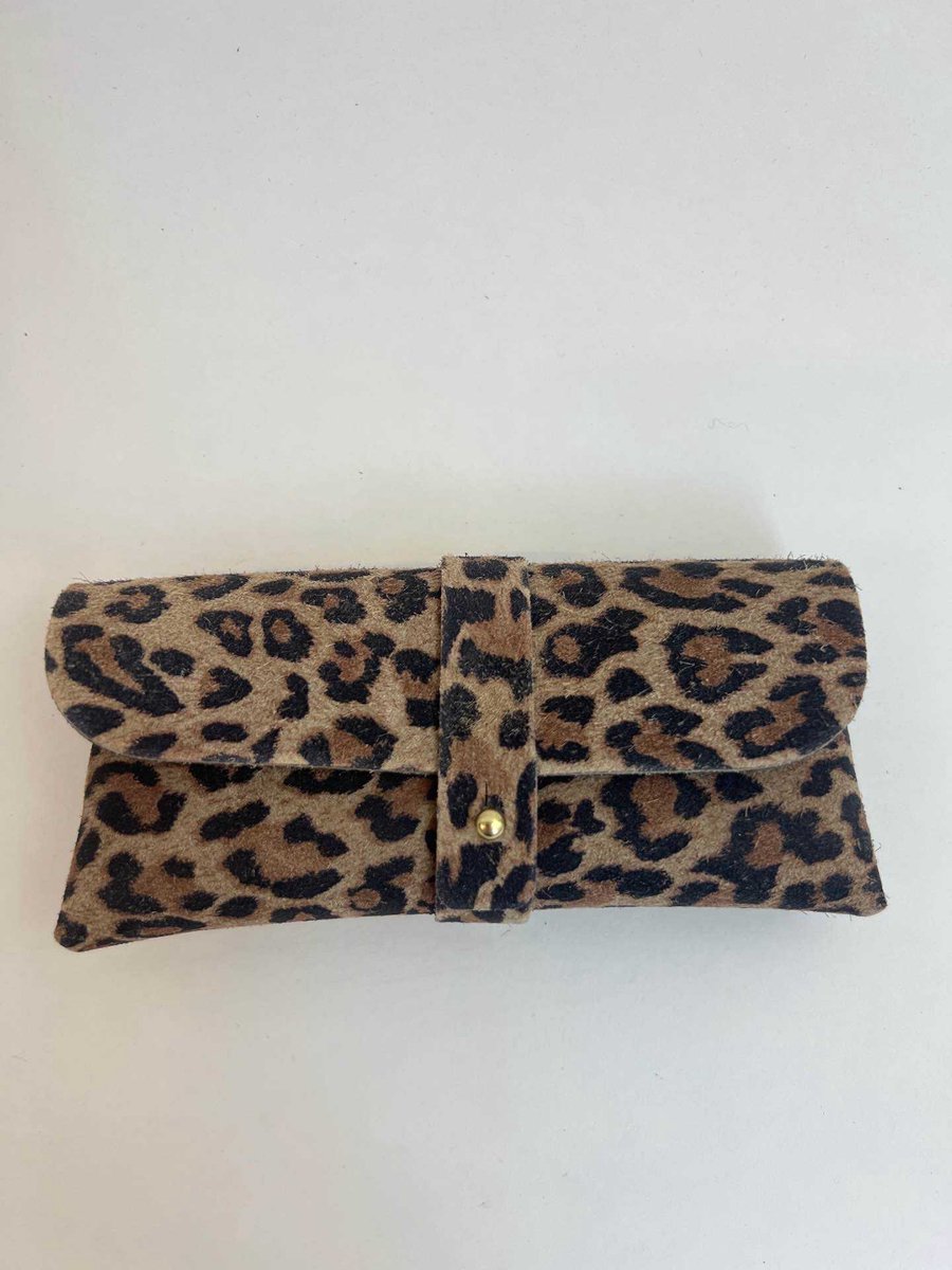 Suède leren etui voor zonnebril