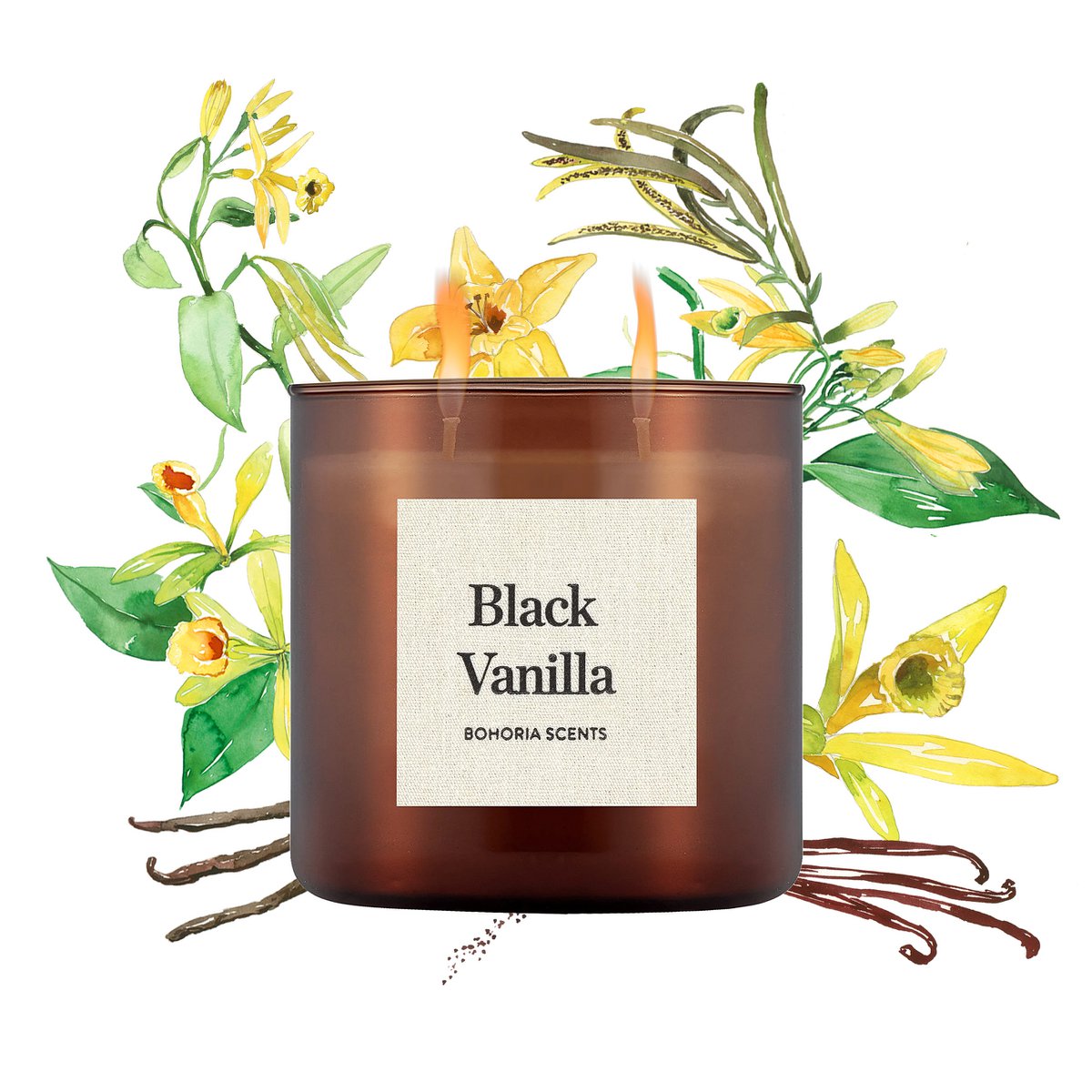 Bohoria Scented Candle Black Vanilla