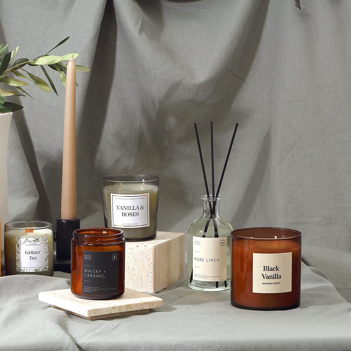 Bohoria Scented Candle Simply Linen