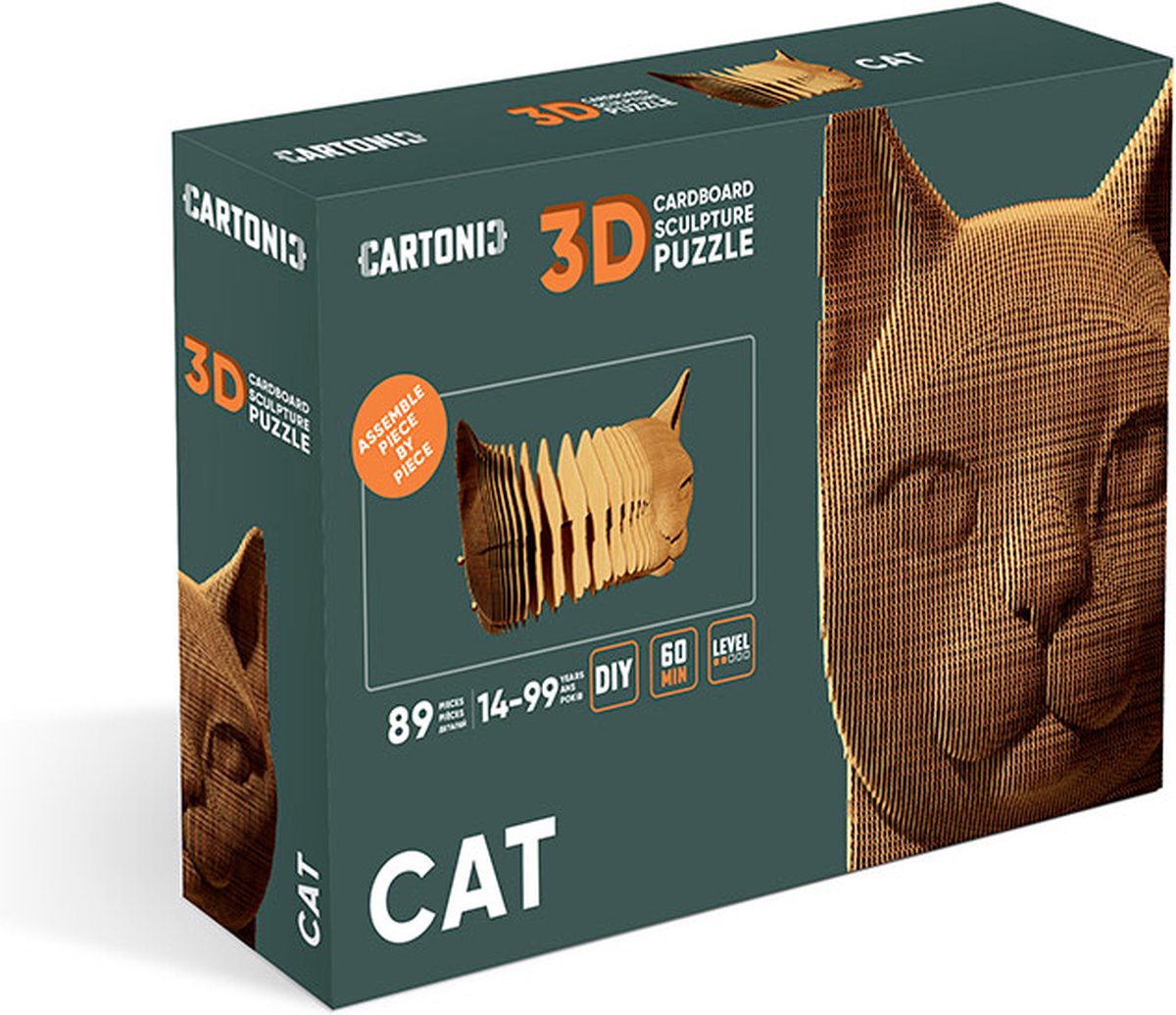 3D Cardboard Puzzle: Cat