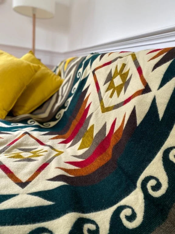 Alpaka Native Decke Cayambe Dunkelgrün