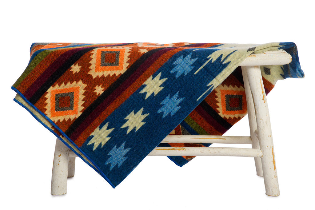 Mini Alpaca Native Blanket Quilotoa Blue
