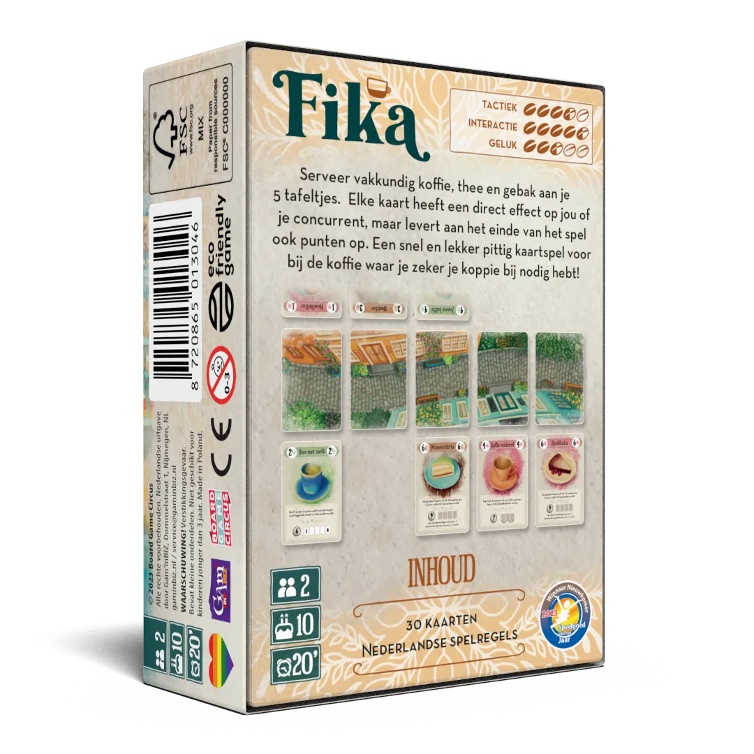 Fika kaartspel voor twee personen