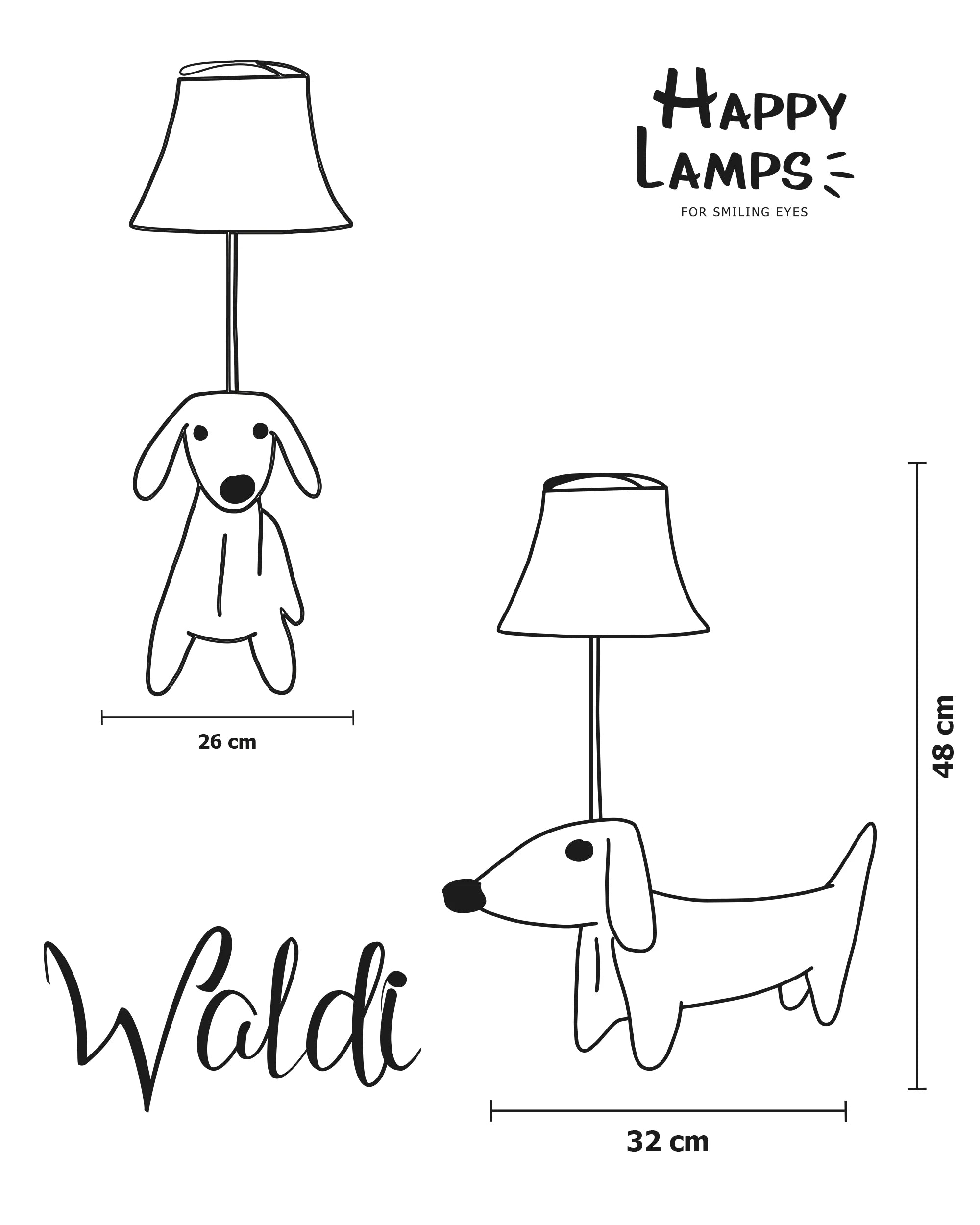 Happy Lamp Waldi de teckel