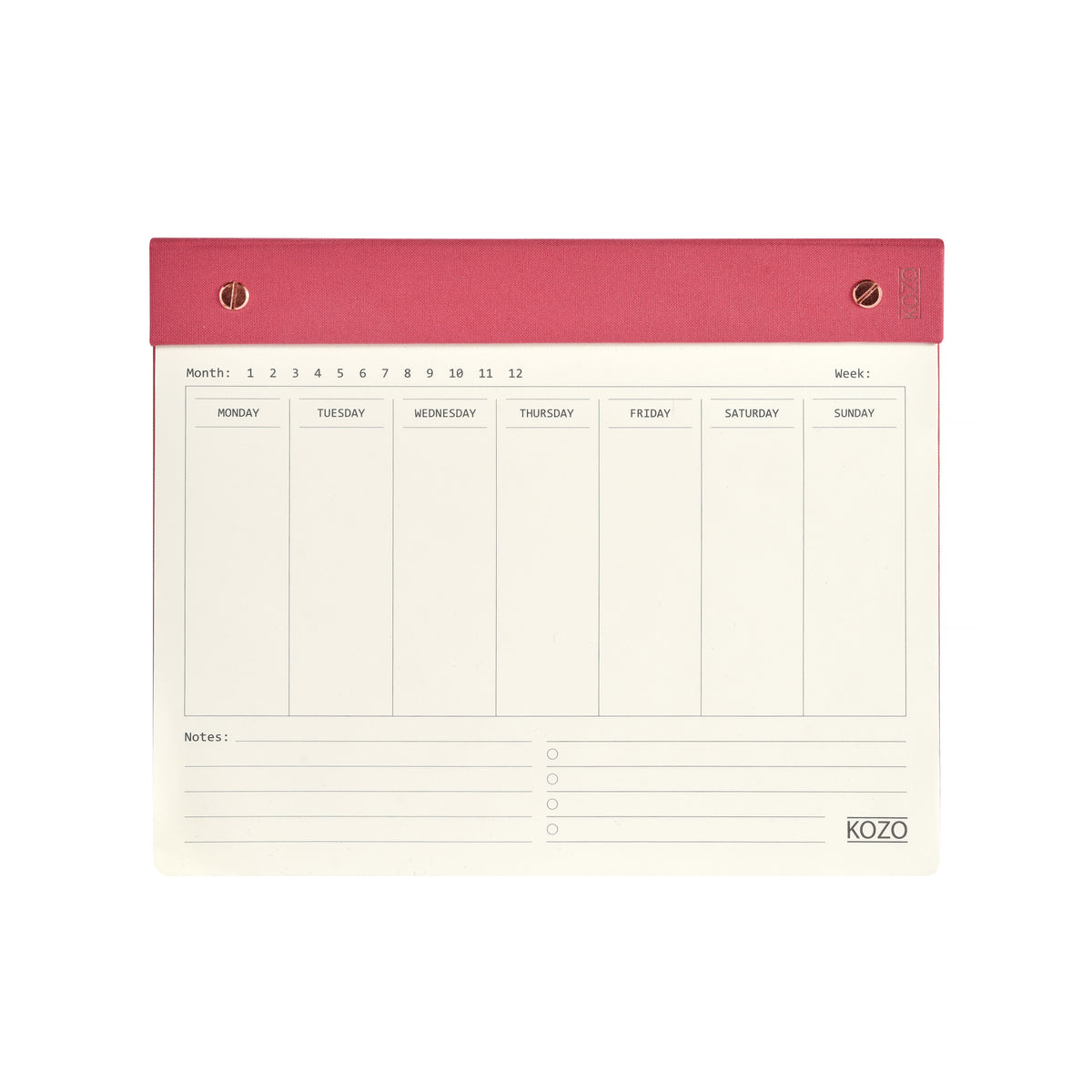 KOZO Week planner, ongedateerd