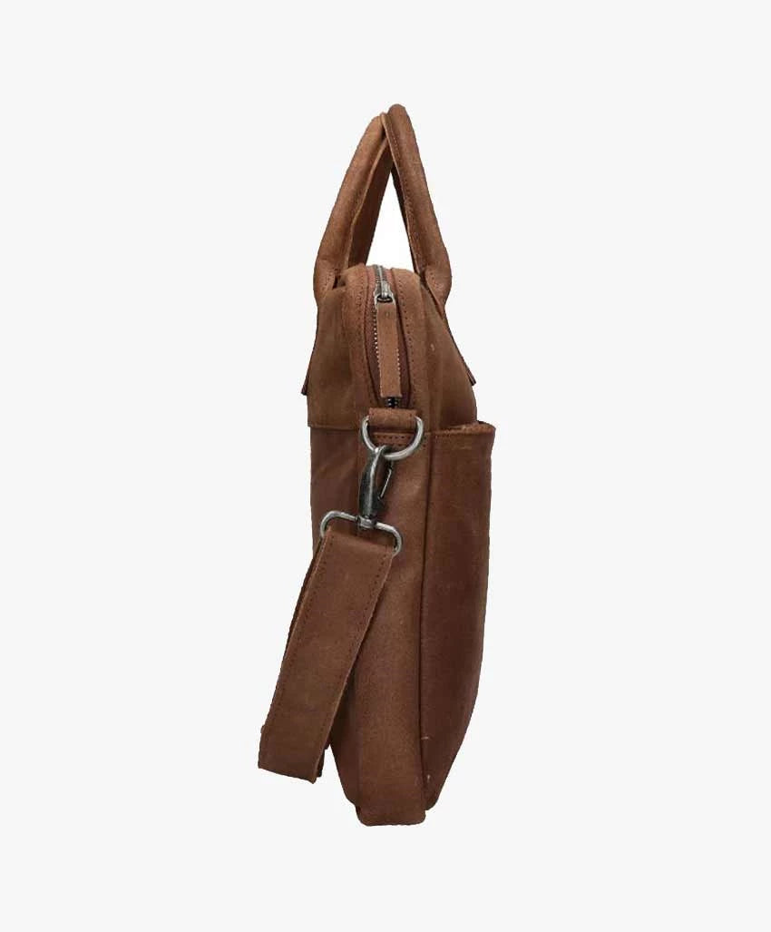 DSTRCT Leather Laptop Bag 15.6" Cognac