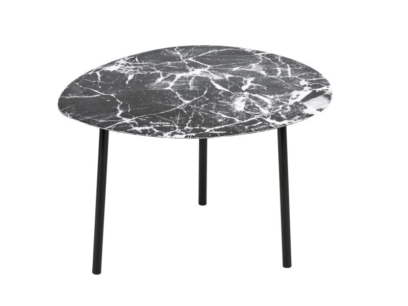 Leitmotiv Ovoid Side Table Marble Look Black