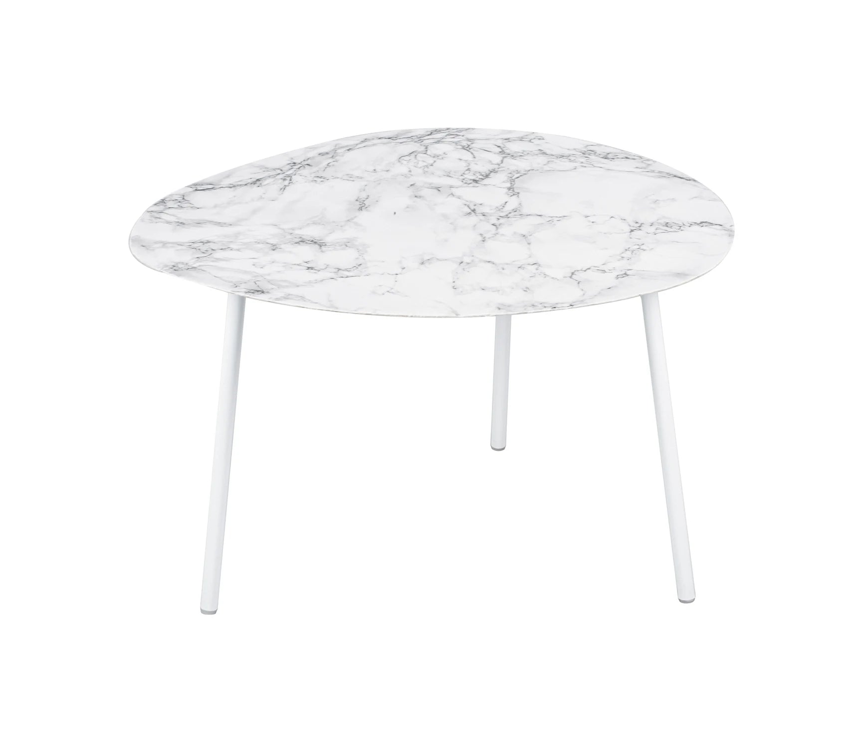 Leitmotiv Ovoid Bijzettafel Marmerlook Wit
