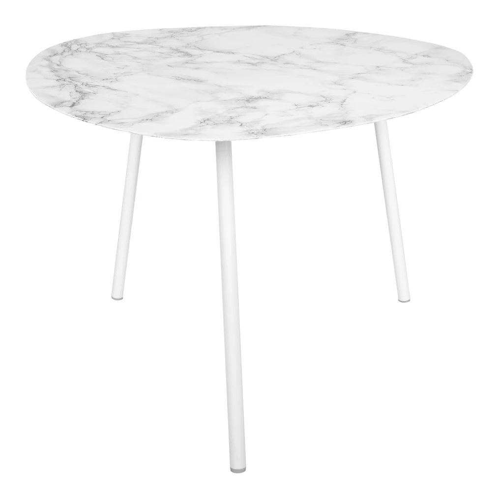 Leitmotiv Ovoid Bijzettafel Marmerlook Wit