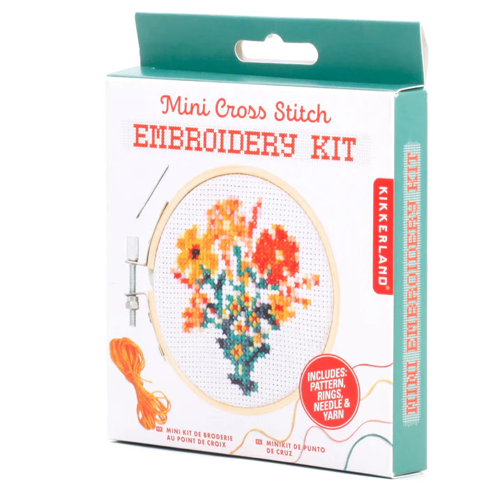 Mini Cross Stitch Embroidery Kit - Flowers