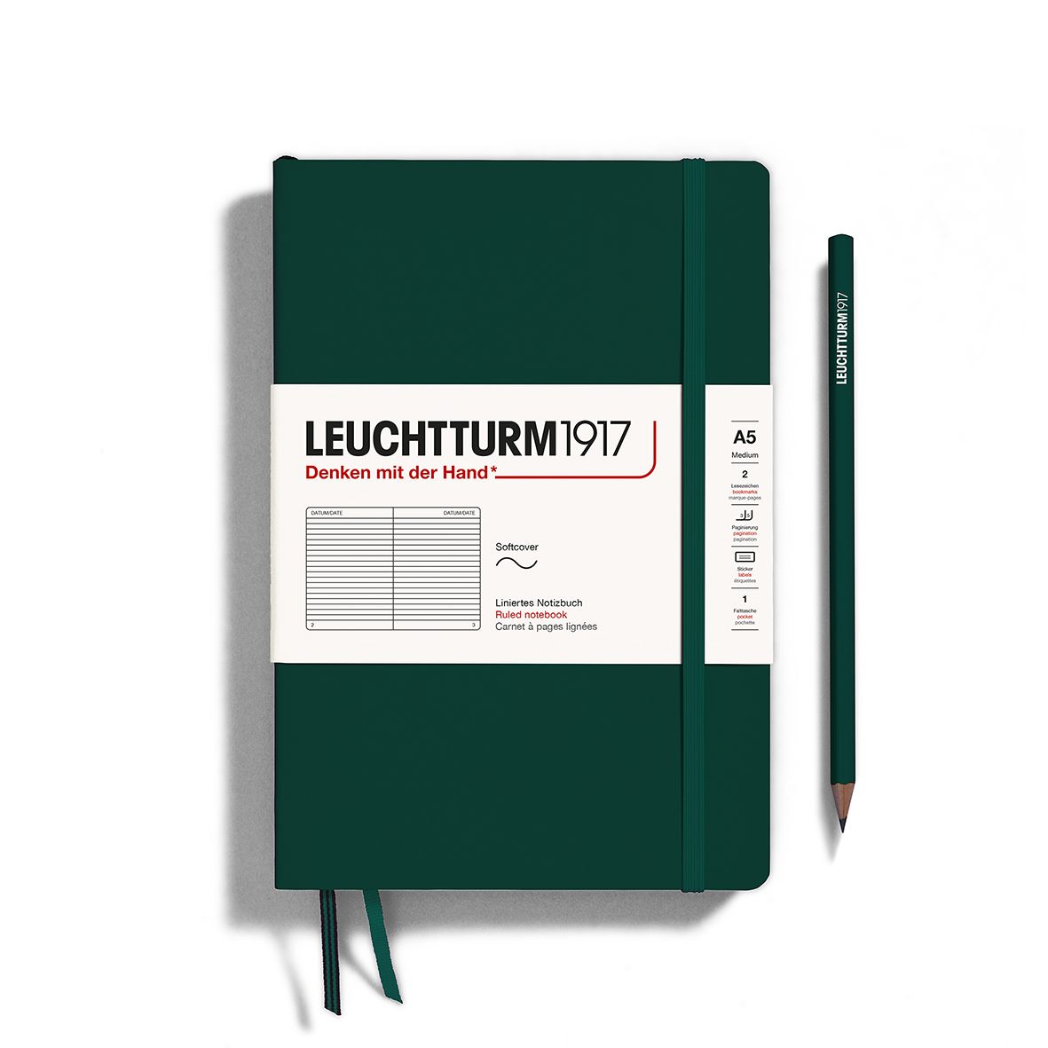 Leuchtturm medium gelinieerd notitieboek (A5) hardcover